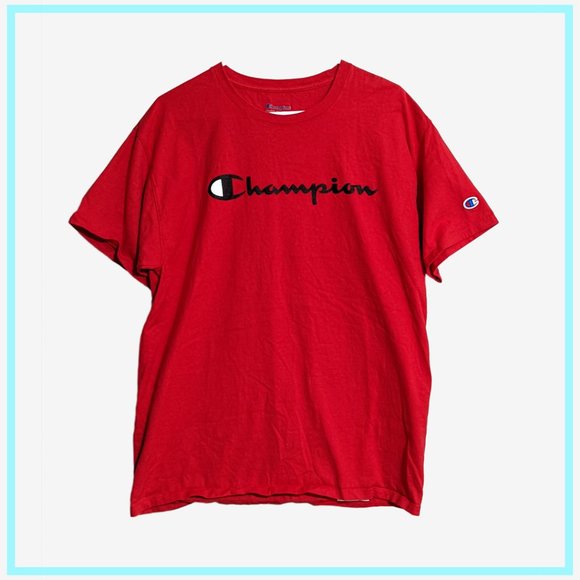 RED CHAMPION T-SHIRT LARGE - Picture 1 of 4